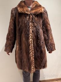 Pelliccia vera di visone donna marrone vintage