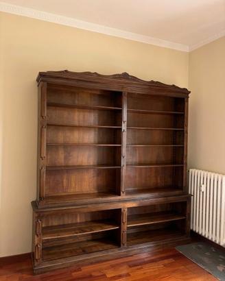 libreria classica legno massello