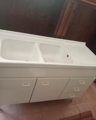 lavandino ceramica doppia vasca e sgocciolatoio 