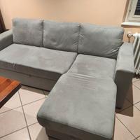 Divano Letto Angolare con Contenitore - Grigio