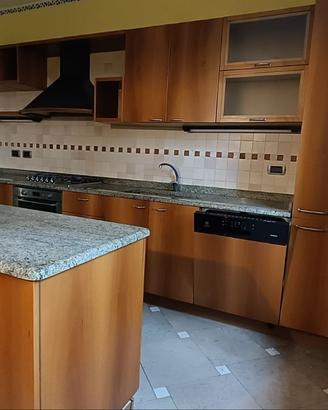 Cucina con isola + ripiani in marmo grigio