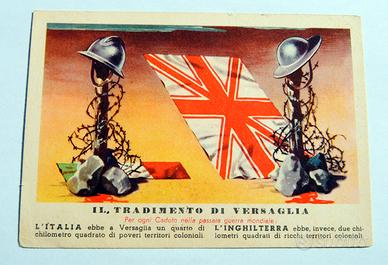 Cartolina d'epoca fascista propaganda ANTI-INGLESE