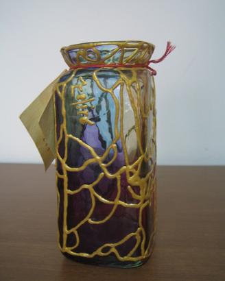VASO VETRO MURANO ZEFIRO VETRI PREZIOSI Decorato