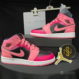 Jordan 1 Mid Rosa Fucsia Nero EU 36