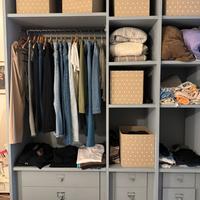 Armadio in legno (noce) senza ante