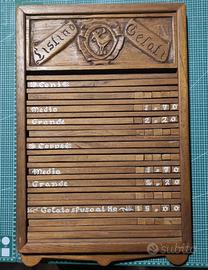 Listino prezzi per gelati in legno lavorato a mano