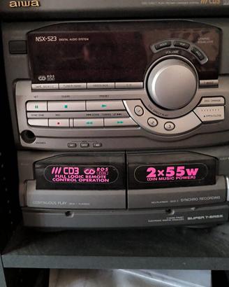 impianto Hi Fi con cassette e piano lettore CD