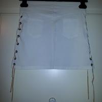 Una Minigonna Come Nuova Vintage Bianca Elasticizz