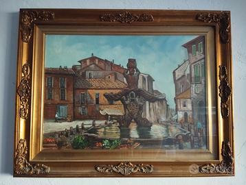 Quadro Olio su Tela "Roma Sparita" - P. De Biasi