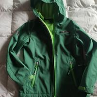 Trollkids giacca verde impermeabile e pile tg 140