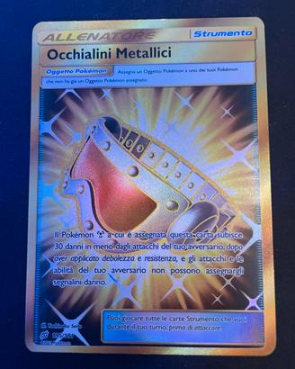 carta pokemon occhiali metallici