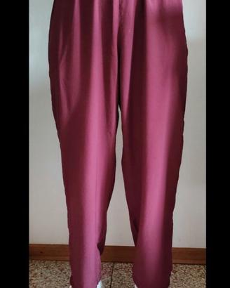 Pantaloni Ampi Donna Rosso Bordeaux