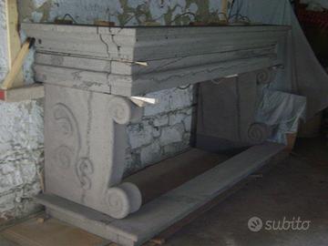 Caminetto tipico sardo in basalto nuovo