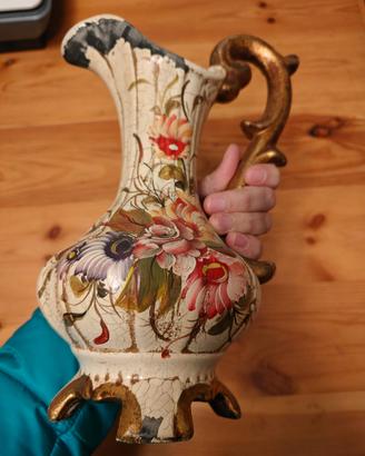 Vaso ornamentale vintage dipinto a mano