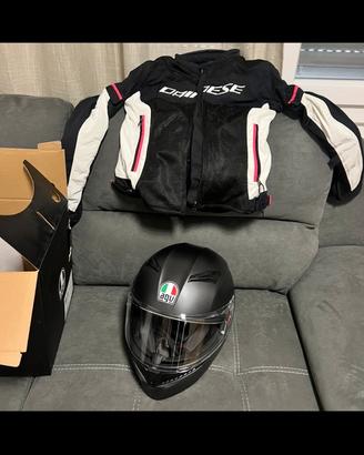 Casco e giubbotto donna