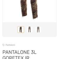 PANTALONE 3L
GORETEX IR
IMPERMEABILE
VEGETATO