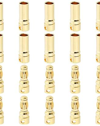 10 Paia Connettori Banana 6 mm Dorati per Batterie
