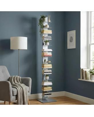 Libreria verticale a colonna grigia