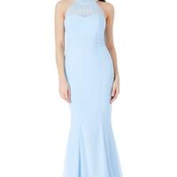 Vestito abito sirena azzurro pastello da 40 a 46