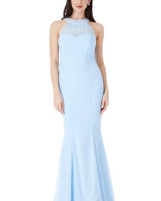 Vestito abito sirena azzurro pastello da 40 a 46