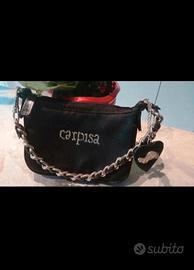 Carpisa -Borsetta in raso nero e strass.