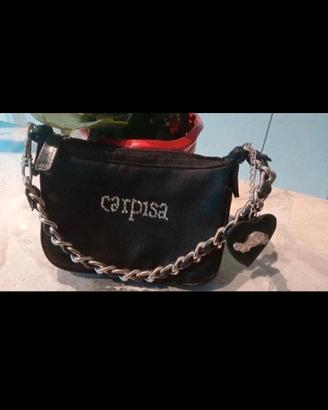 Carpisa -Borsetta in raso nero e strass.