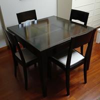 Tavolo allungabile + 4 sedie (legno massello)