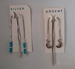 Orecchini a scorrimento argento