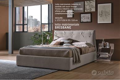 Letto con contenitore in ecopelle Bianca Targhet