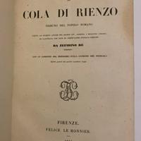 Libro antico LA VITA DI COLA DI RIENZO 1854