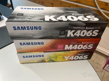 Cartucce toner nuove Samsung K406S + Y406S + M406S