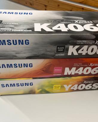 Cartucce toner nuove Samsung K406S + Y406S + M406S