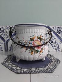 vaso fioriera pitale ceramica vintage