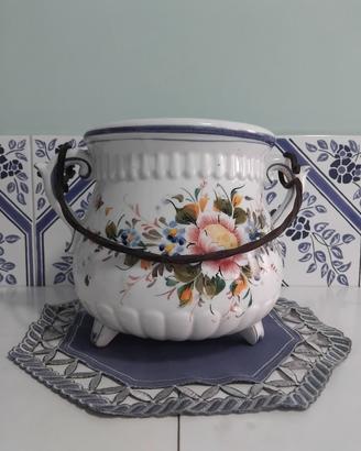 vaso fioriera pitale ceramica vintage