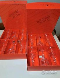 Bicchieri anni '90 in cristallo di Bohemia 