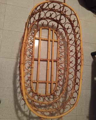 Cesta di vimini e bambù risalente agli anni 60