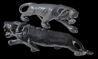 4 VECCHIE PANTERE IN EBANO E BACHELITE