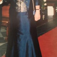 Completo cerimonia blu/oro Luisa Spagnoli/Ungaro