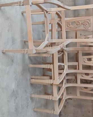 Sedie più capotavola al grezzo