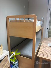letto a castello colore legno faggio