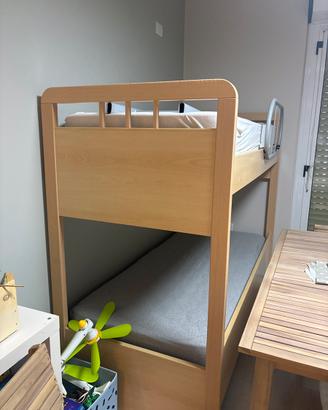 letto a castello colore legno faggio