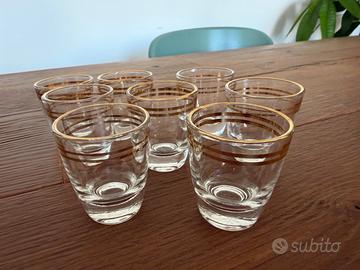 Set 8 bicchierini da liquore vintage vetro