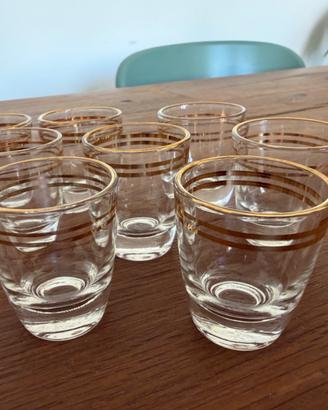 Set 8 bicchierini da liquore vintage vetro