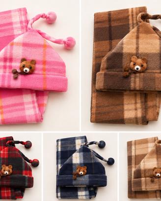 Lotto 10 set cappello e sciarpa bambino/a
