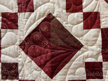 Trapunta in cotone fatta a mano tecnica patchwork
