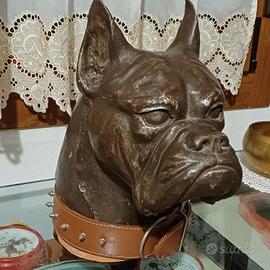 SCULTURA  cane " boxer " terracotta