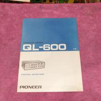 manuale pioneer QL-600 operating instructions