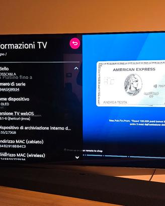 TV LG OLED CX6LA 55 pollici