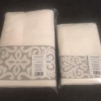 Set 2 Asciugamani Viso E Ospite Colore Crema