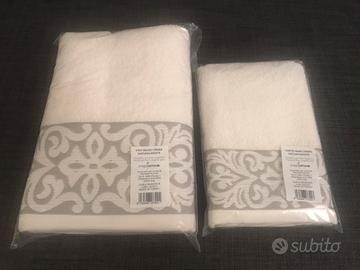 Set 2 Asciugamani Viso E Ospite Colore Crema